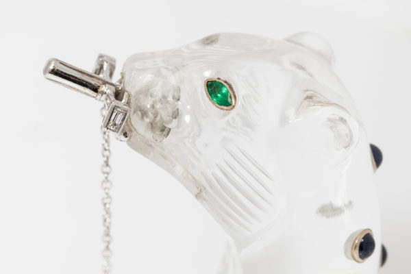 Rock Crystal Sapphire & Emerald Panther Bracelet - Image 4