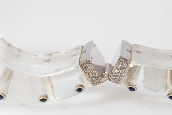 Rock Crystal Sapphire & Emerald Panther Bracelet - Image 5