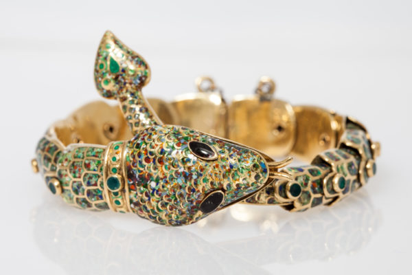 1950s Mexican Enamel & Gold Snake Set - Image 2
