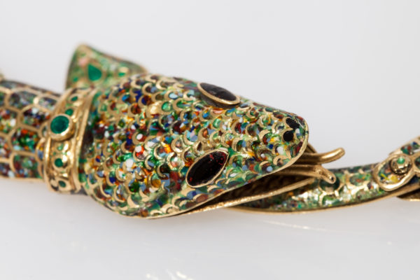 1950s Mexican Enamel & Gold Snake Set - Image 4