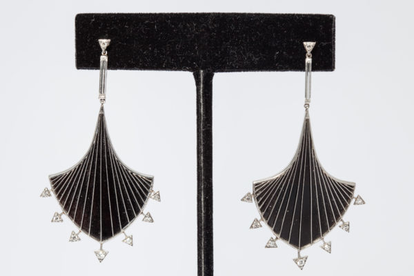 Art Deco Onyx & Diamond Geometrical Set - Image 4