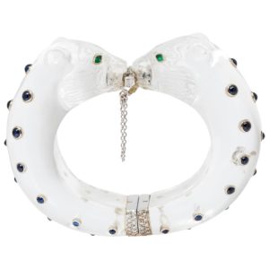 Rock Crystal Sapphire & Emerald Panther Bracelet