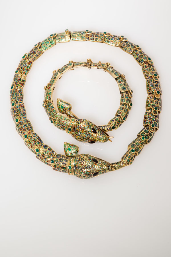 1950s Mexican Enamel & Gold Snake Set - Image 6