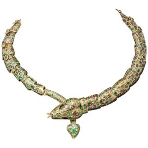 1950s Mexican Enamel & Gold Snake Set