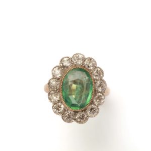 Antique Emerald & Diamond Ring
