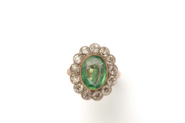 Antique Emerald & Diamond Ring