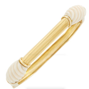 Cartier Gold & White Coral Bangle Bracelet