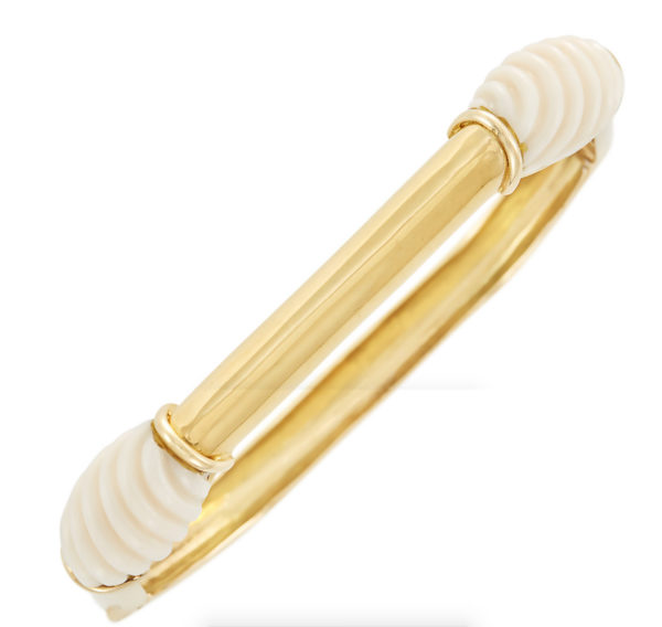 Cartier Gold & White Coral Bangle Bracelet
