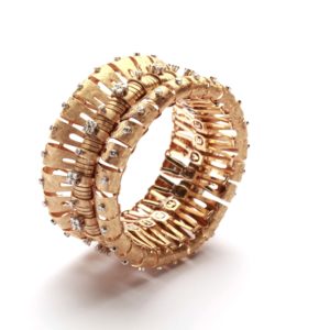 Italian Retro Gold and Diamond Bracelet
