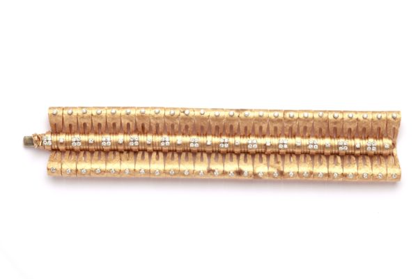 Italian Retro Gold and Diamond Bracelet - Image 2