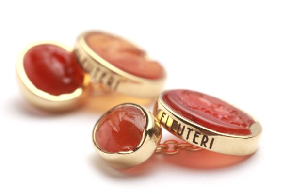 Ancient Cornelian Intaglio Cufflinks by Eleuteri