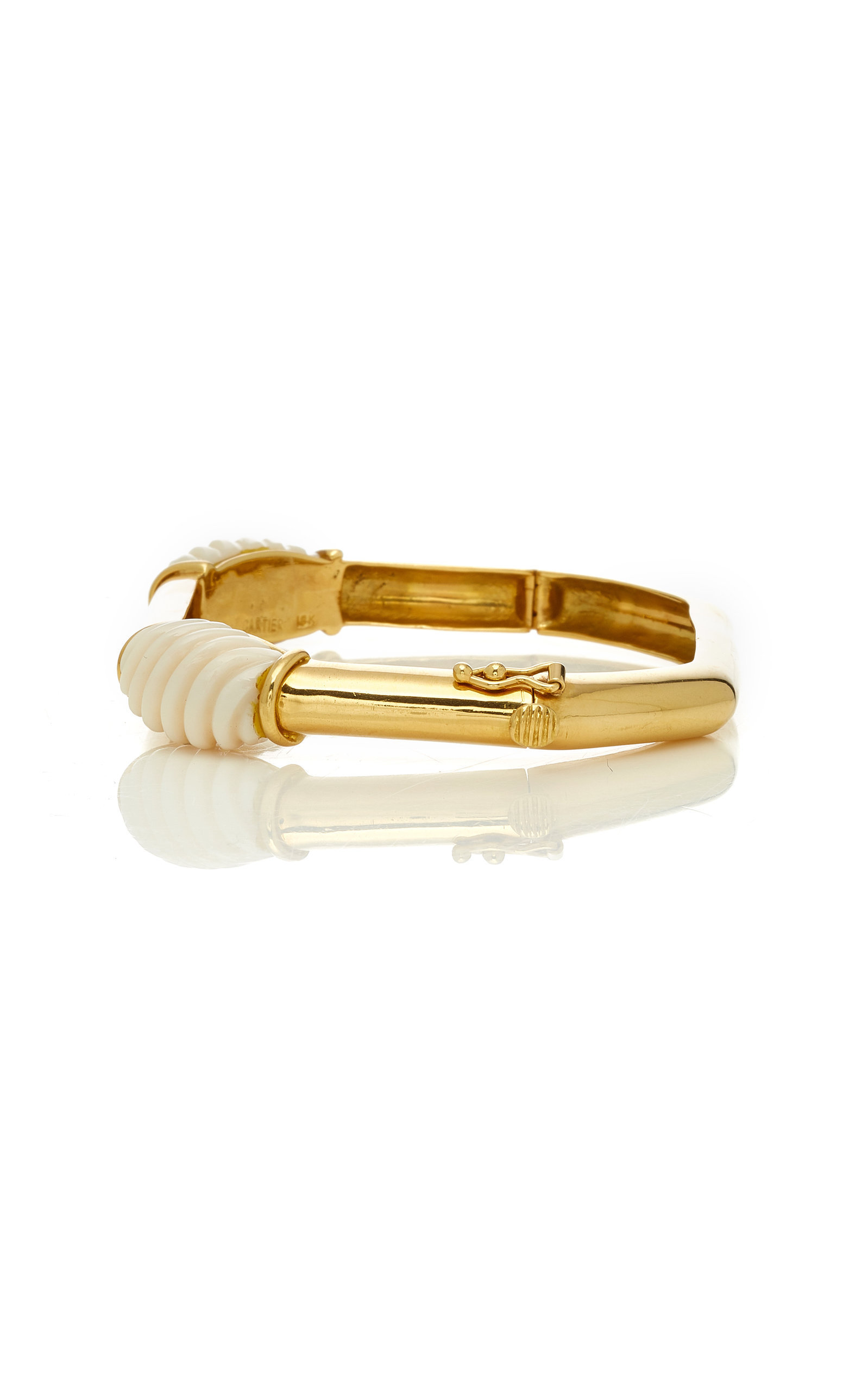 Cartier Gold & White Coral Bangle Bracelet - Image 4