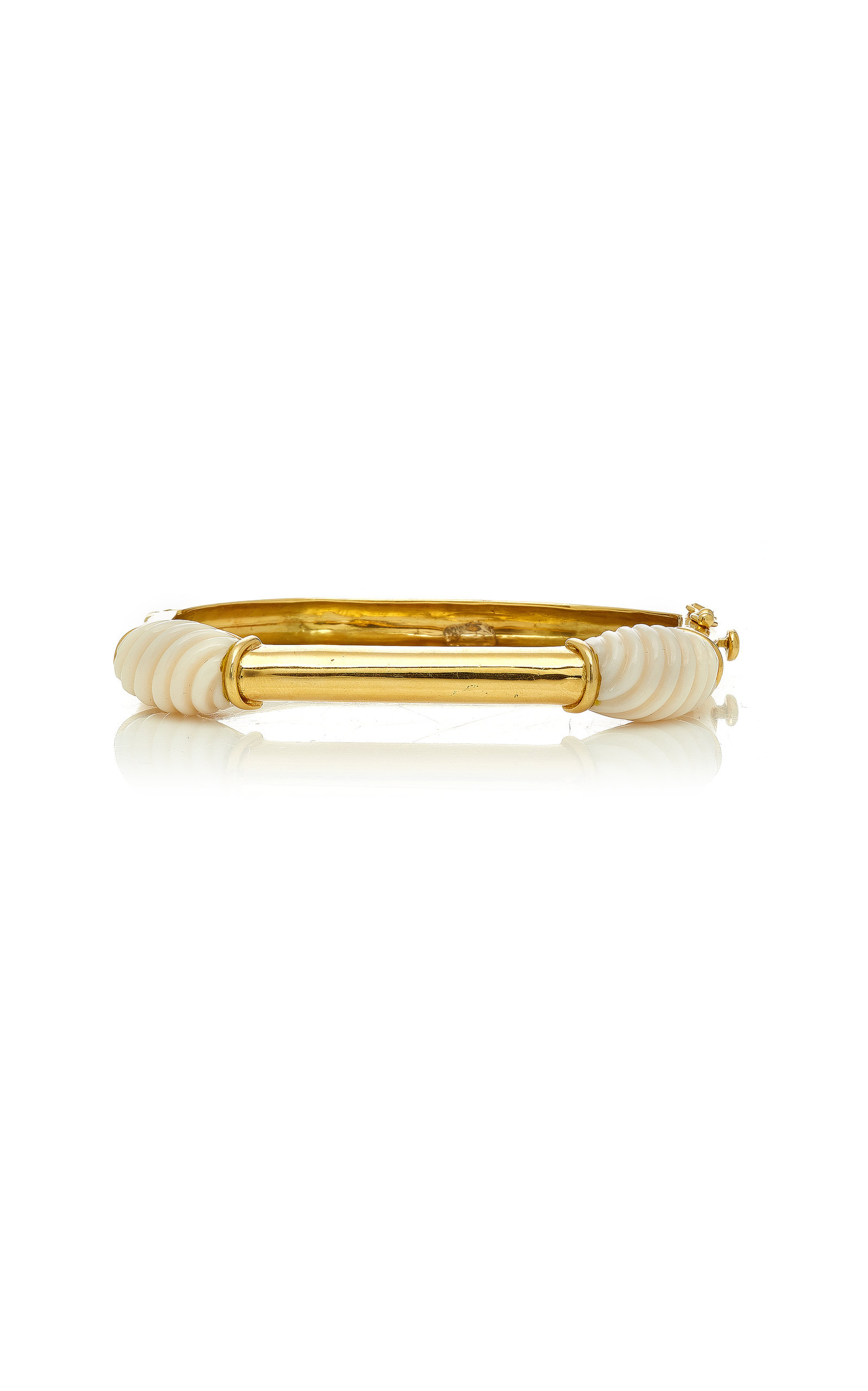 Cartier Gold & White Coral Bangle Bracelet - Image 6