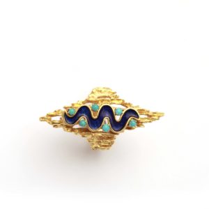 1960s Italian Enamel & Gold Ring