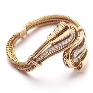Retro Gold & Diamond Bracelet
