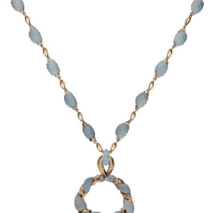 Frosted Aquamarine Sautoir Necklace