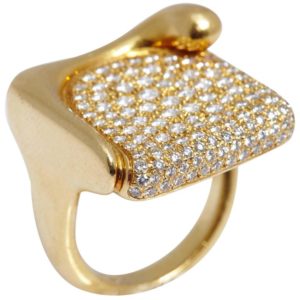 TIffany Elsa Peretti Diamond Gold Ring