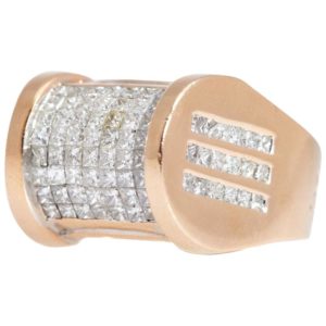 1950s Invisible Set Diamond Gold Ring