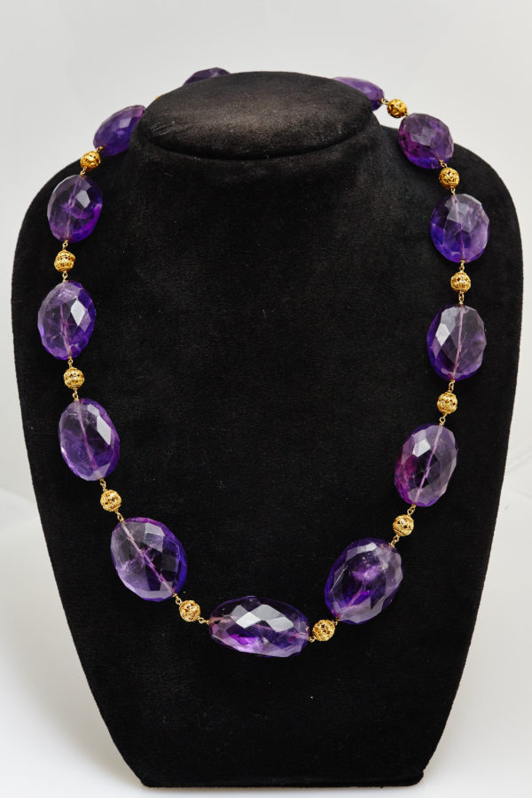 Retro Amethyst Beads Necklace - Image 2