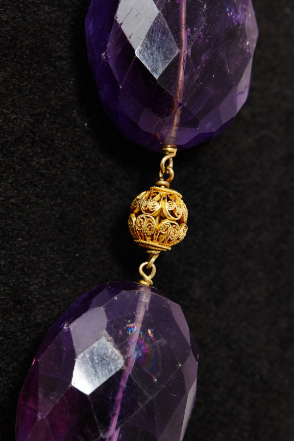 Retro Amethyst Beads Necklace - Image 3