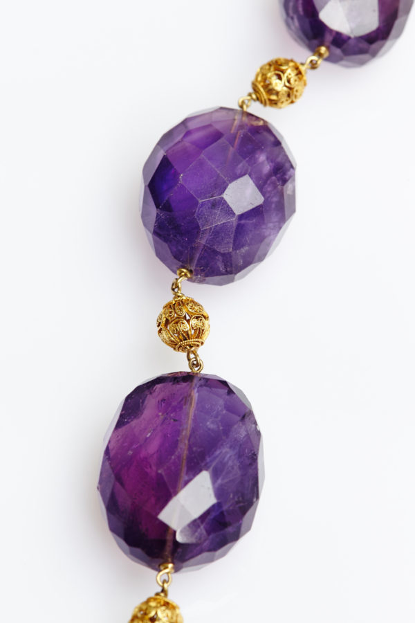 Retro Amethyst Beads Necklace - Image 4