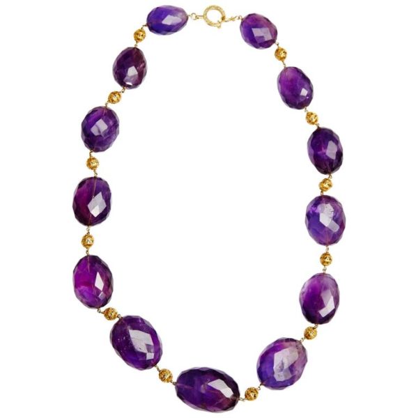 Retro Amethyst Beads Necklace