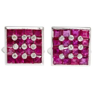Squared Ruby & Diamond Cufflinks