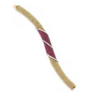 Van Cleef Ruby & Diamond "Tapisserie" Bracelet