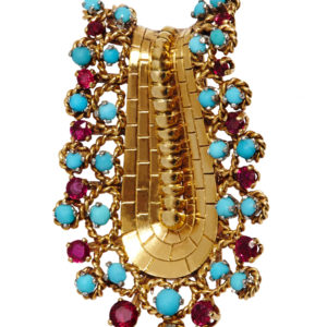 Van Cleef Turquoise & Ruby Brooch