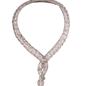 Impressive Retro Serpent Diamond Necklace