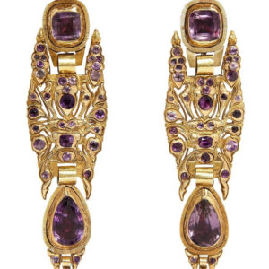 Antique Iberian Amethyst Ear Pendants