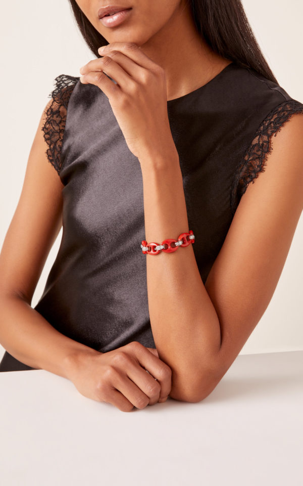 1970s Ventrella Marine Coral & Diamond Bracelet - Image 2