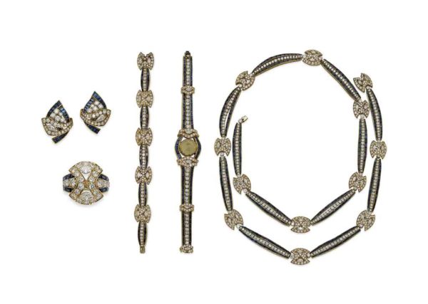 An Extensive Diamond & Sapphire Set by Adler