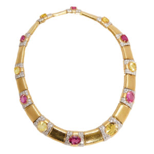 David Webb Multicolor Sapphire Necklace
