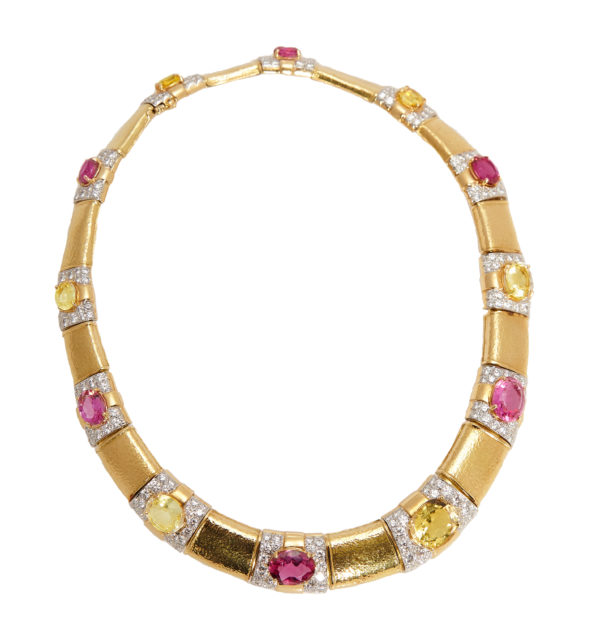 David Webb Multicolor Sapphire Necklace