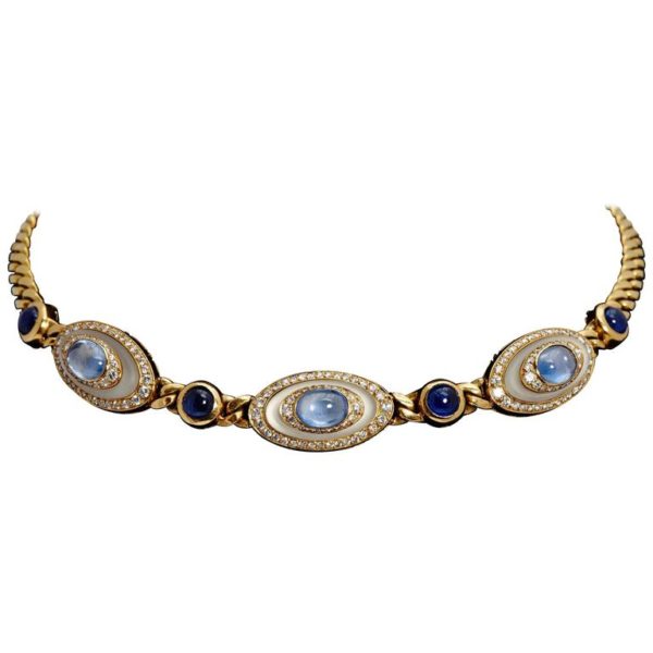 Bulgari Sapphire Rock Crystal Diamond Necklace