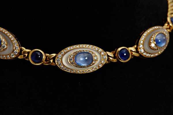 Bulgari Sapphire Rock Crystal Diamond Necklace - Image 2