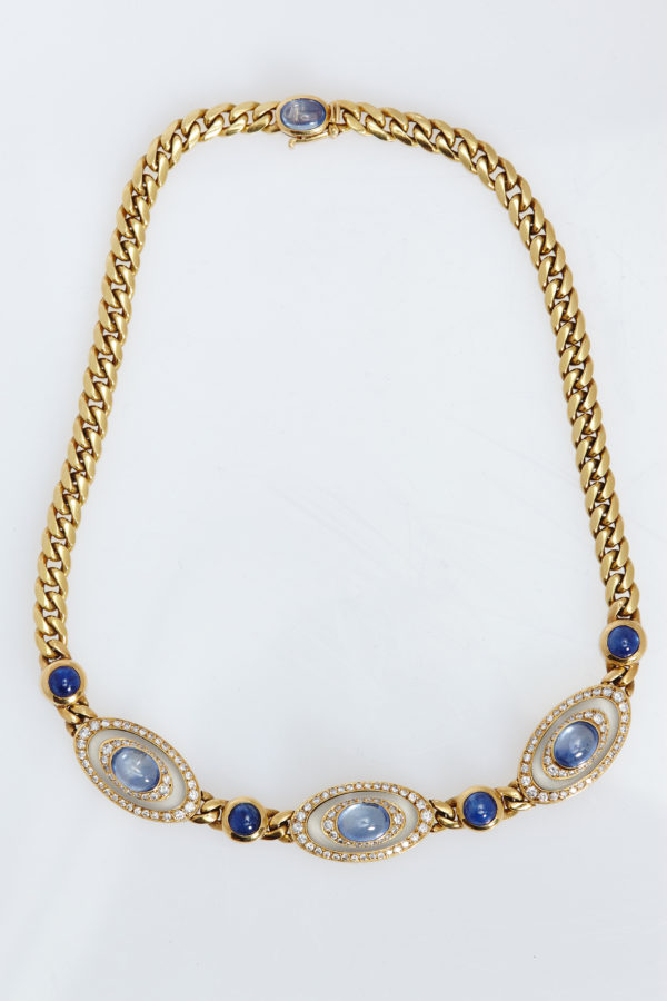 Bulgari Sapphire Rock Crystal Diamond Necklace - Image 3