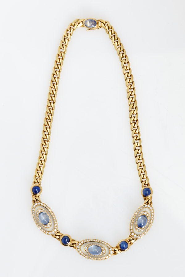 Bulgari Sapphire Rock Crystal Diamond Necklace - Image 4