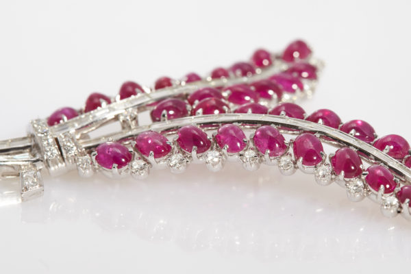 Ruby & Diamond Floral Brooch - Image 3