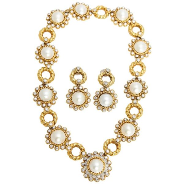 Italian Pearl & Diamond Set