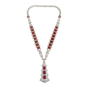 Magnificent Art Deco Burma Ruby & Diamond Sautoir