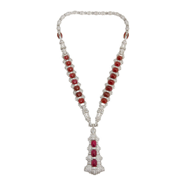 Magnificent Art Deco Burma Ruby & Diamond Sautoir