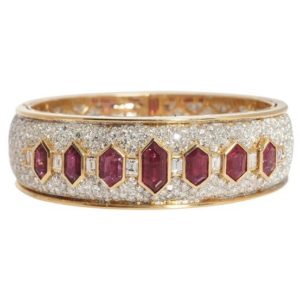 1980s Italian Ruby & Diamond Bracelet