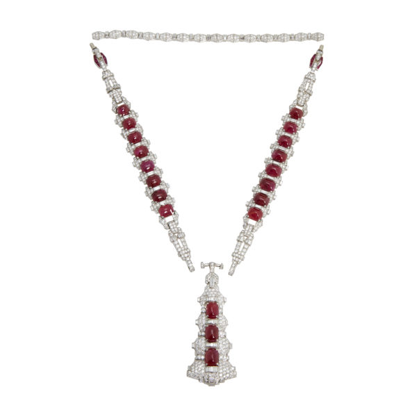 Magnificent Art Deco Burma Ruby & Diamond Sautoir - Image 2