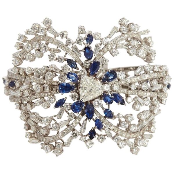 Sapphire & Diamond Cuff Bracelet
