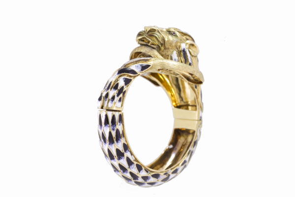 Gold and Enamel Lion Bracelet - Image 4