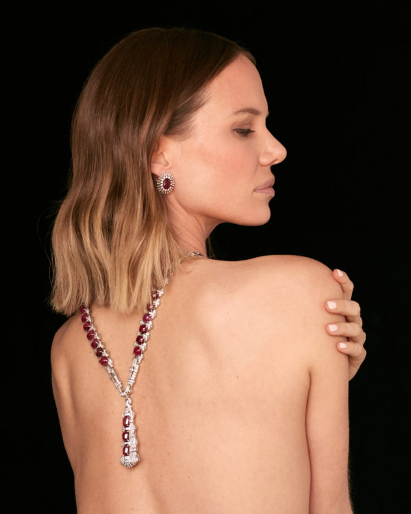Natural Ruby and Diamond Ear-Clips - Image 2