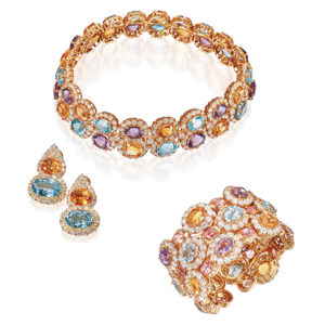 Impressive Multi-Color Stones & Diamond Set