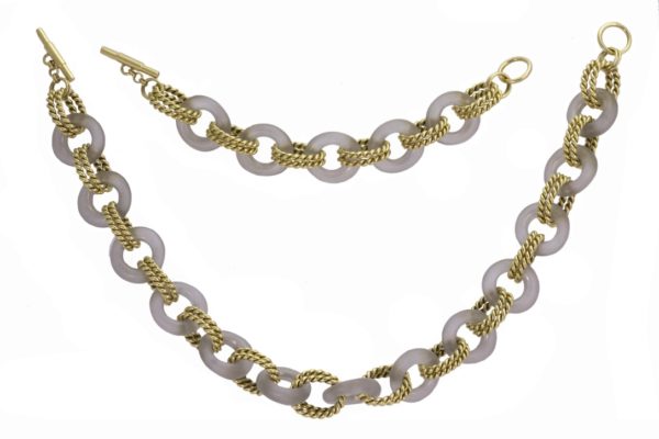 Exquisite Tiffany Set in Rock Crystal and Gold